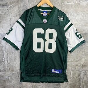 Vintage Reebok New York Jets Green White #68 Kevin Mawae Jersey Size Large Mens